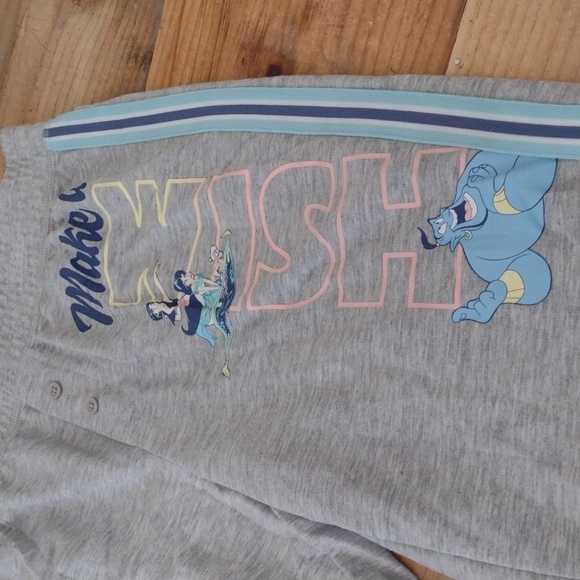 Disney Gray Make a Wish Alladin Jogger Pajama Bottoms NWOT Size S (4-6) - Picture 11 of 12